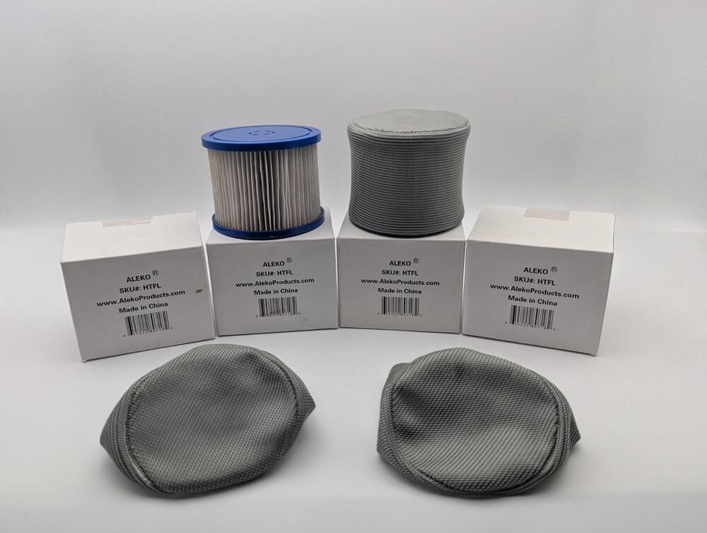 💜ALEKO HTFL Hot Tub Filter Cartridges 4-Pack + Mesh Covers